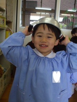「ほら、帽子！」　似合ってるよ♪