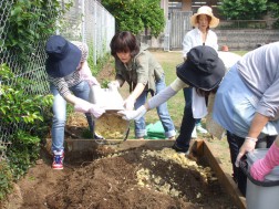 発酵した生ゴミを畑へ②