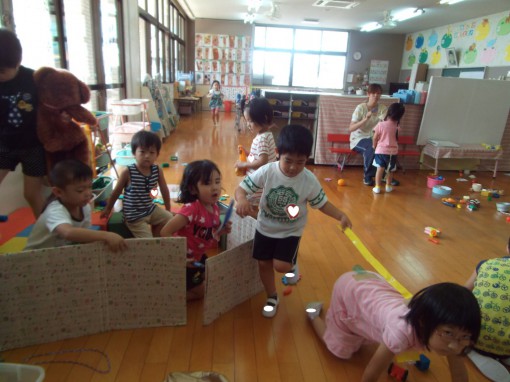 いつもと違って、私服で登園