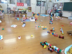 避難したあとの保育室