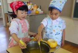 甘夏の皮の器に流し入れます④